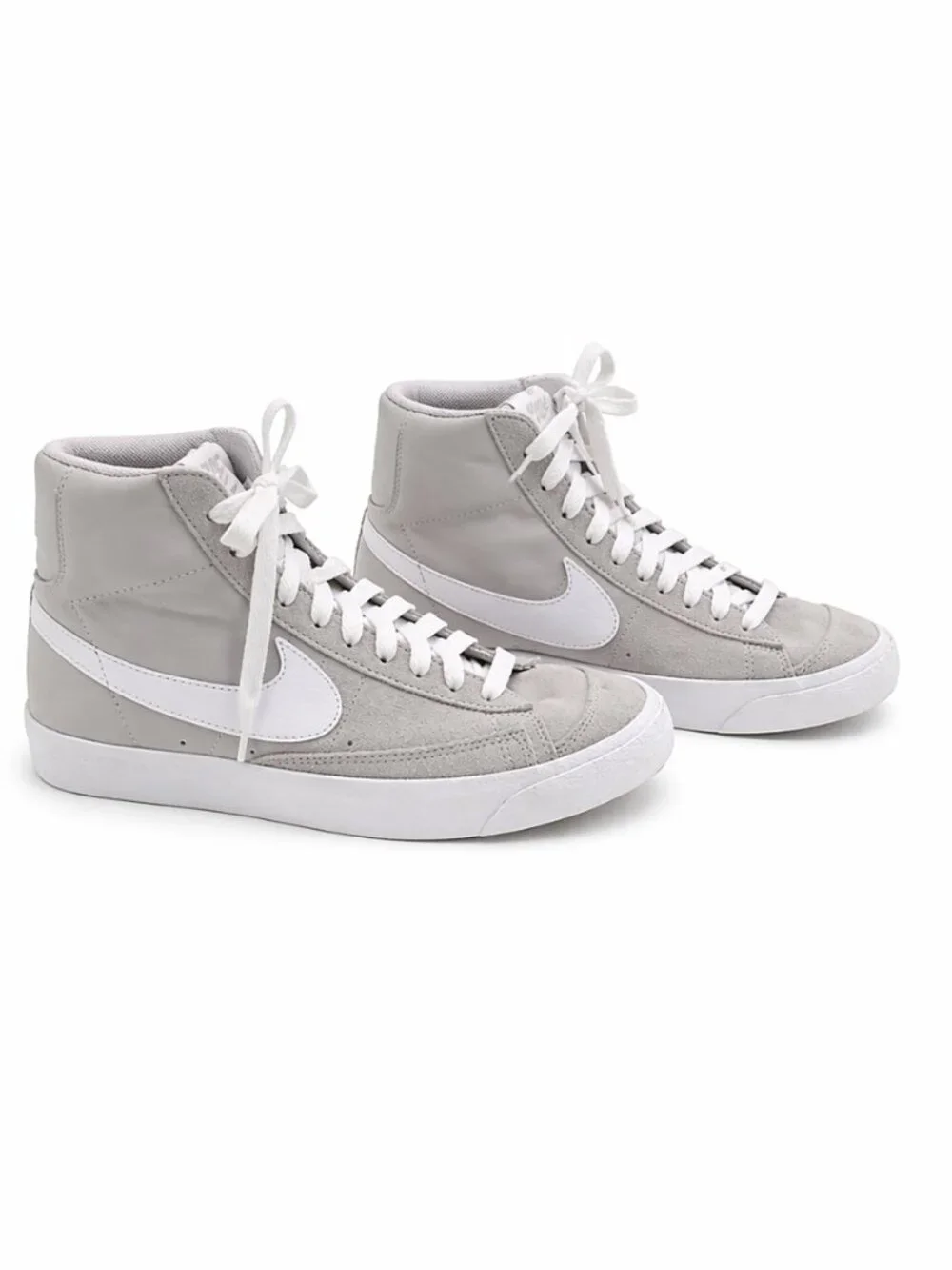 Youth Nike Light Gray and White High Top Sneakers, Youth Size 5.5